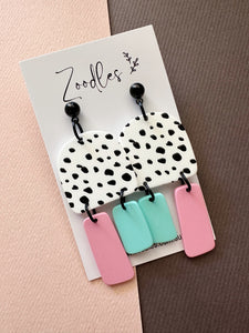 Zoodles Dangles - Spotty Monochrome, Mint & Pink