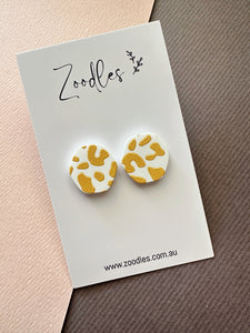 Zoodles Statement Studs -  Mustard Hexi
