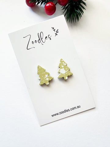 Zoodles Christmas Tree Studs - Sand & White