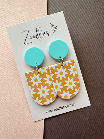 Zoodles Dangles - Peach & Aqua Flowers