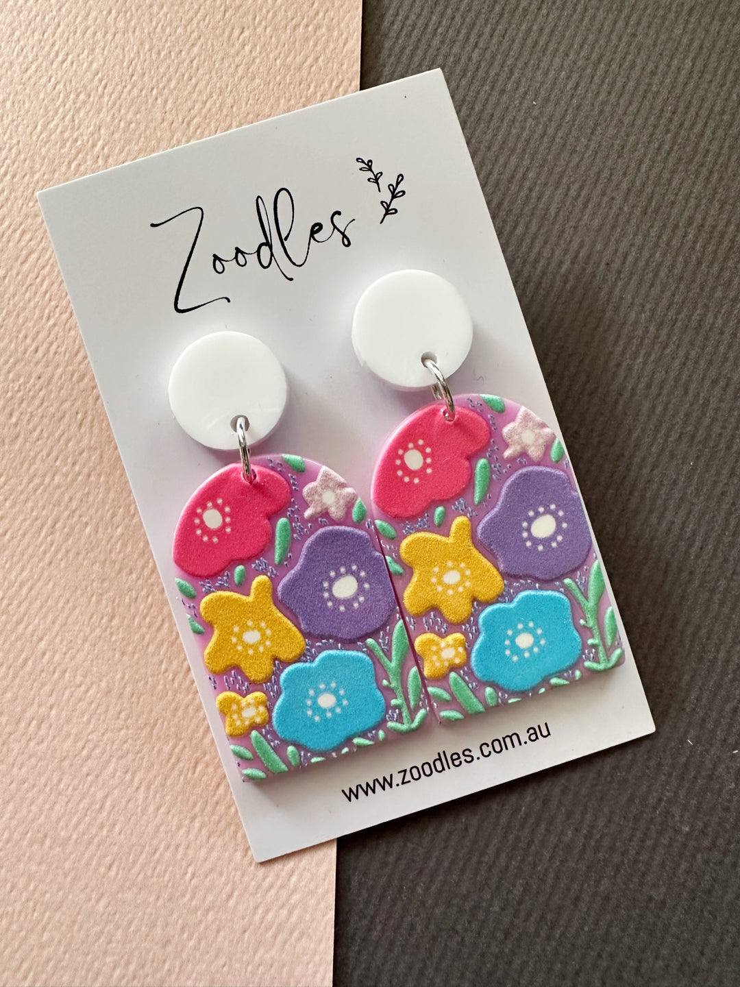Zoodles Acrylic Dangles - Pastel Garden