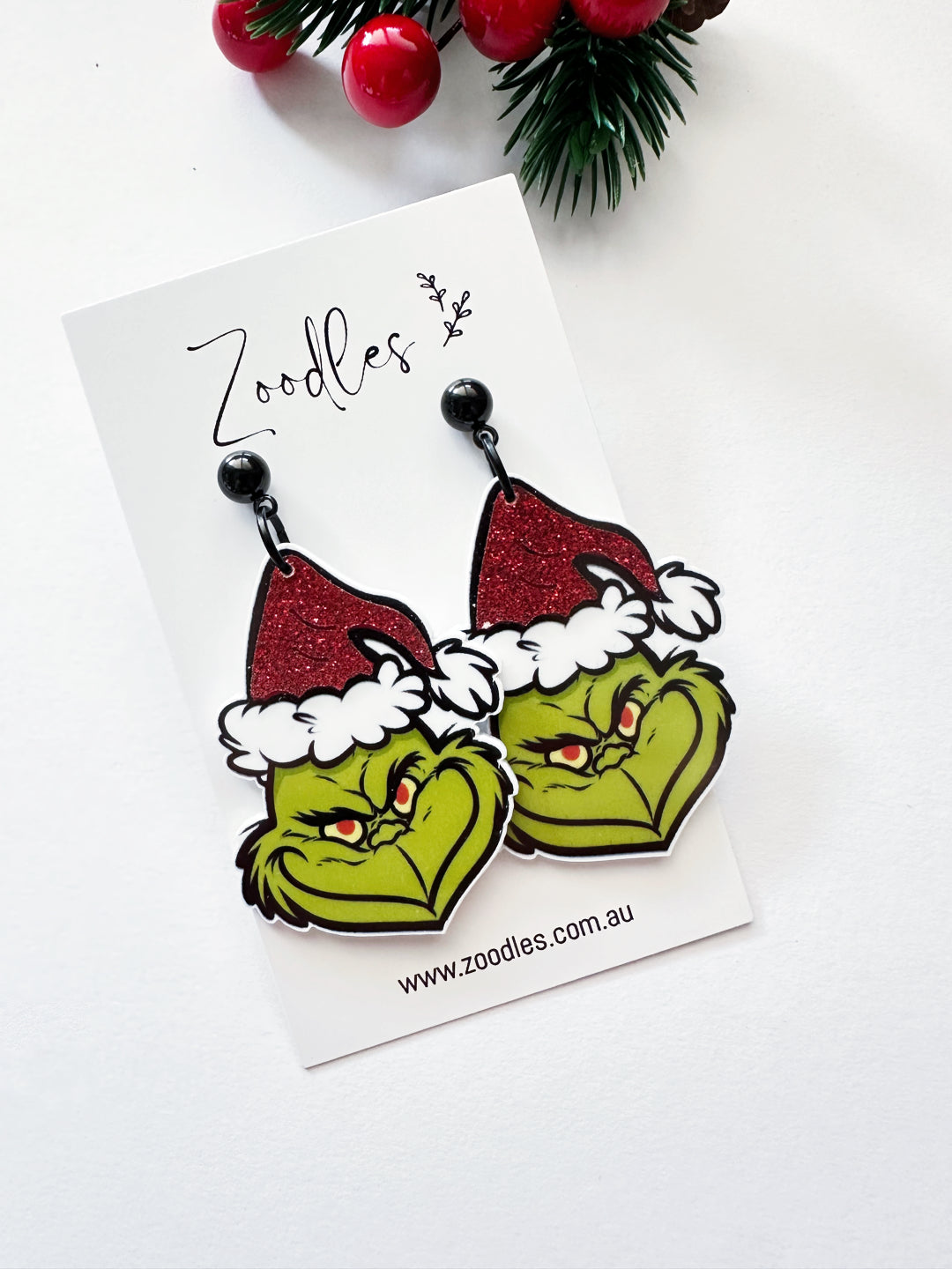 Zoodles Acrylic Dangles - Grinch