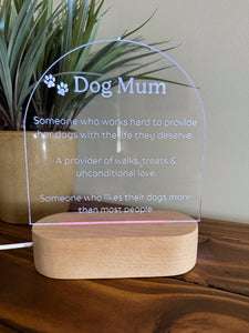 Zoodles Mother’s Day Keepsake Plaque & LED Night Light - Dog Mum