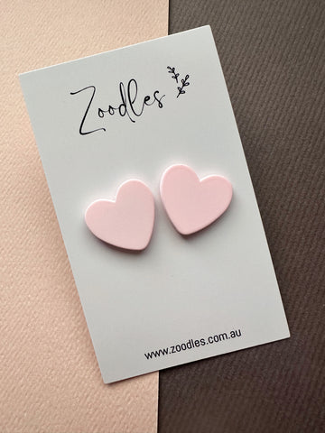 Zoodles Statement Studs - Blush Hearts