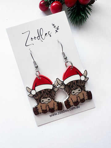 Zoodles Acrylic Hook Dangles - Highland Cow