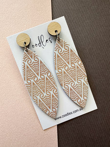 Zoodles Acrylic Dangles - Beige Tribal