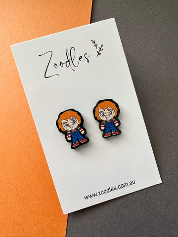 Zoodles Acrylic Halloween Studs - Chucky