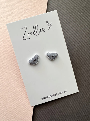 Zoodles Acrylic Mini Studs - Koala