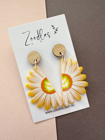 Zoodles Acrylic Dangles - Sunflower Halves