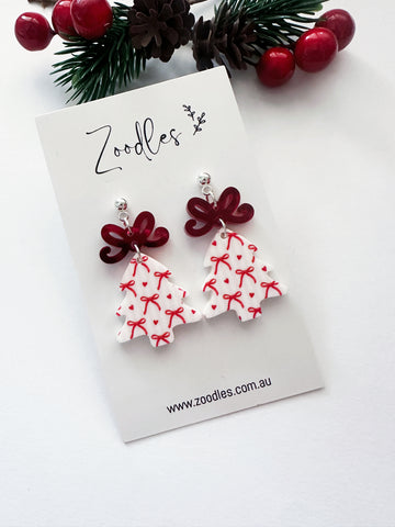 Zoodles Acrylic Dangles - Small Christmas Tree Bows