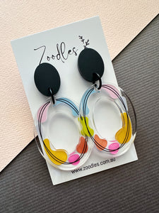 Zoodles Acrylic Dangles - Chunky Oval Pastels