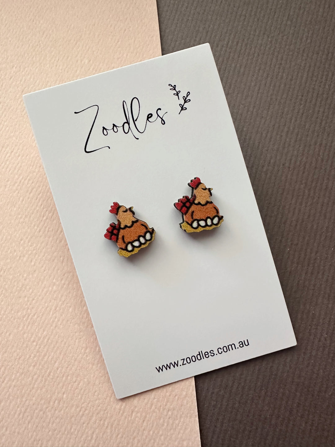 Zoodles Wooden Studs - Chickens