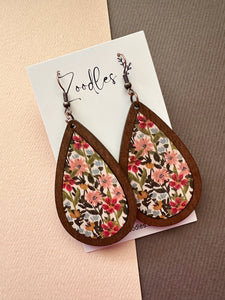 Zoodles Hook Statement Dangles - Large Floral Teardrop