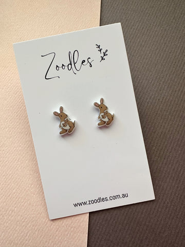 Zoodles Acrylic Mini Studs - Kangaroo