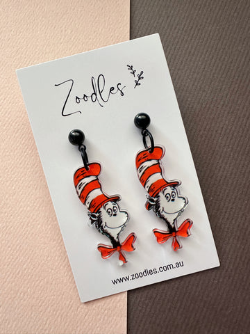 Zoodles Acrylic Dangles - Cat in the hat