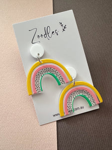 Zoodles Acrylic Dangles - Pastel Rainbows