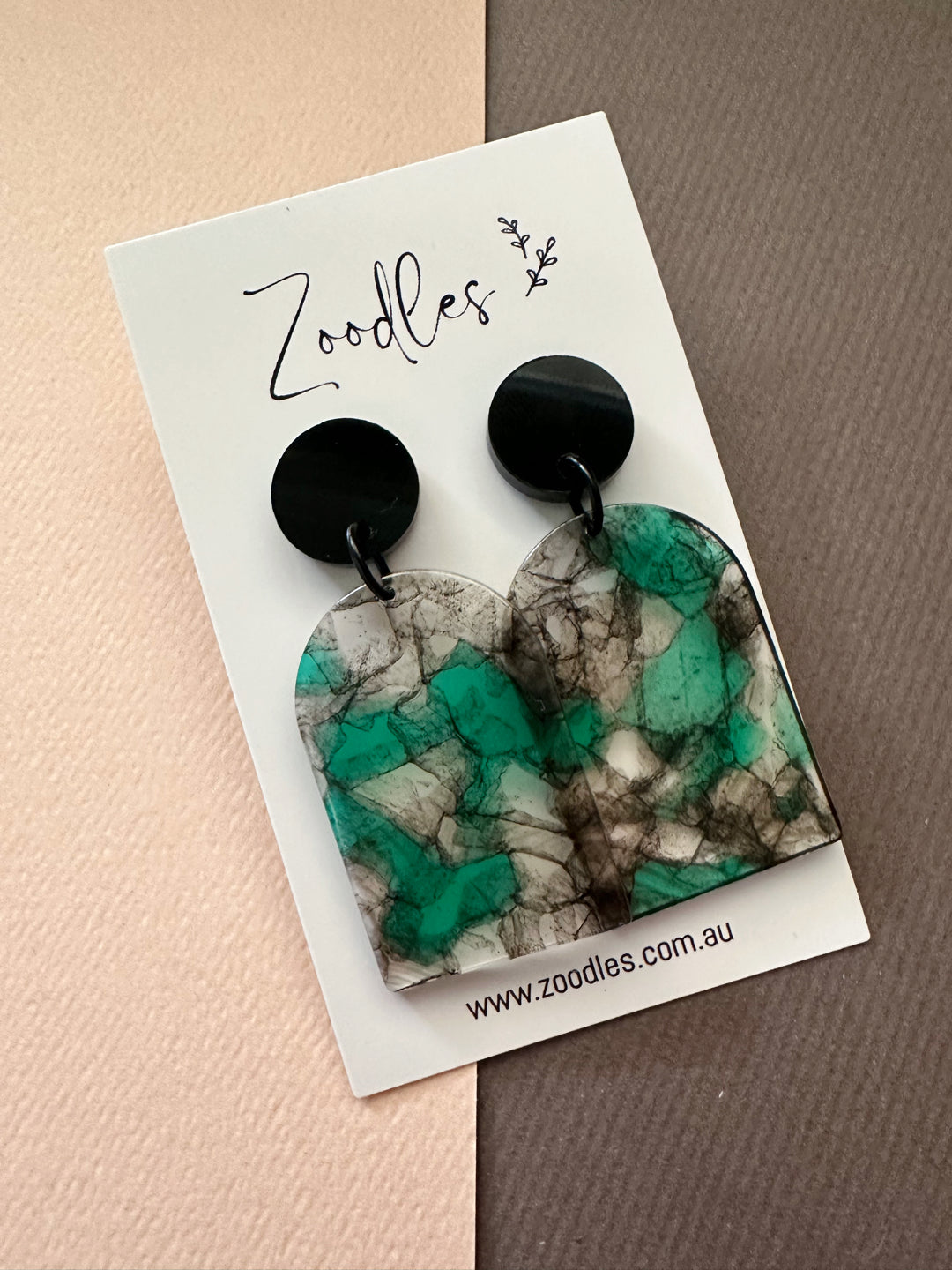 Zoodles Acrylic Dangles - Emerald