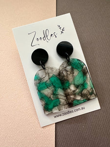 Zoodles Acrylic Dangles - Emerald