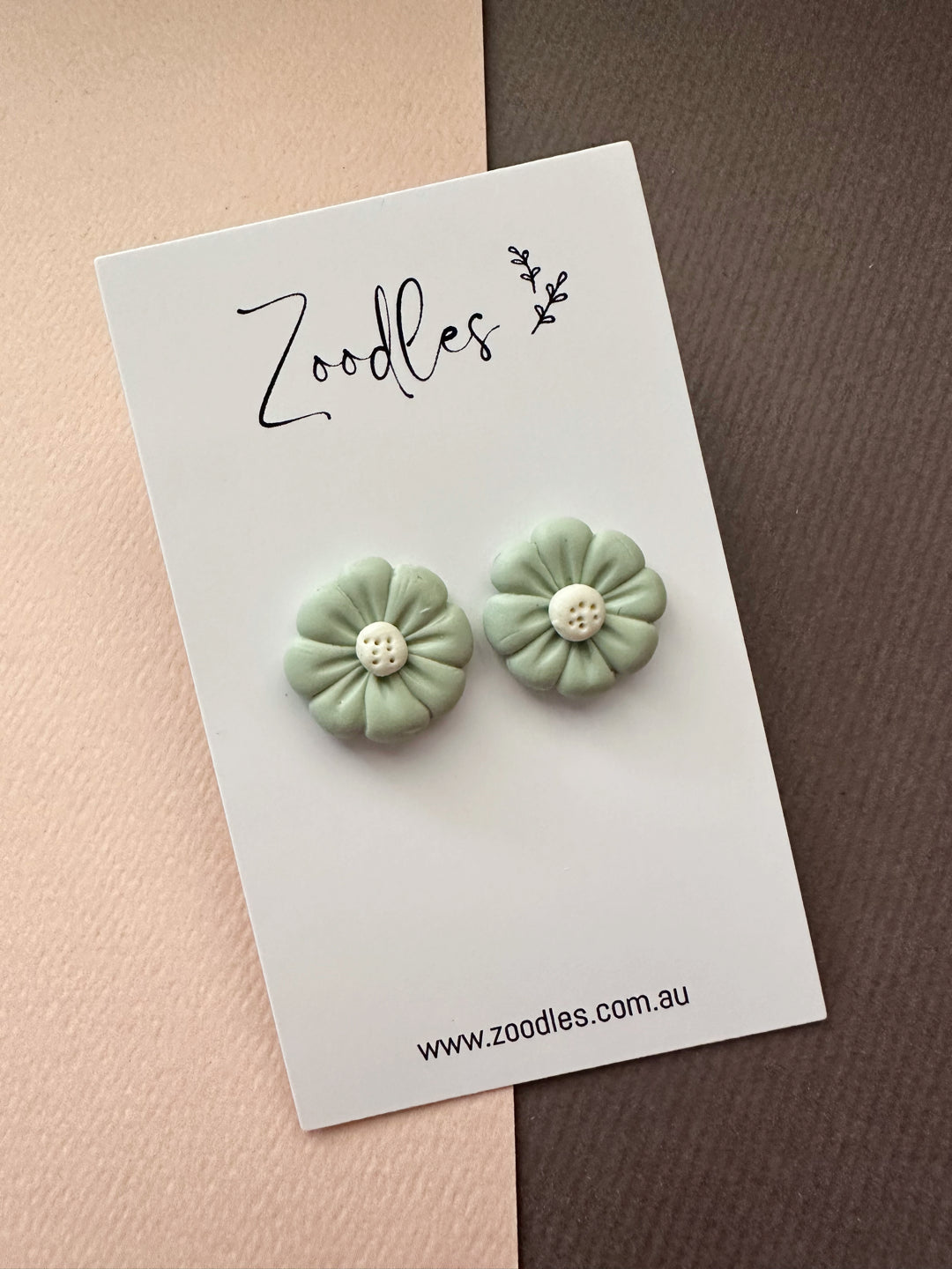 Zoodles Studs - Sage Flowers