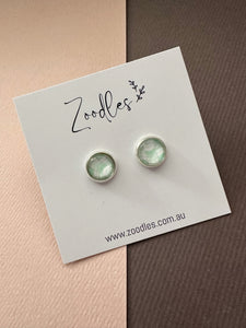 Zoodles Glass Studs - Mint Green