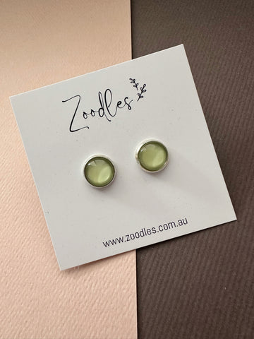 Zoodles Glass Studs - Green