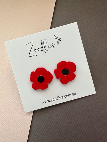 Zoodles Statement Studs - Poppies