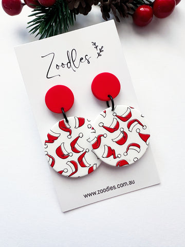 Zoodles Acrylic Dangles - Santa Hats
