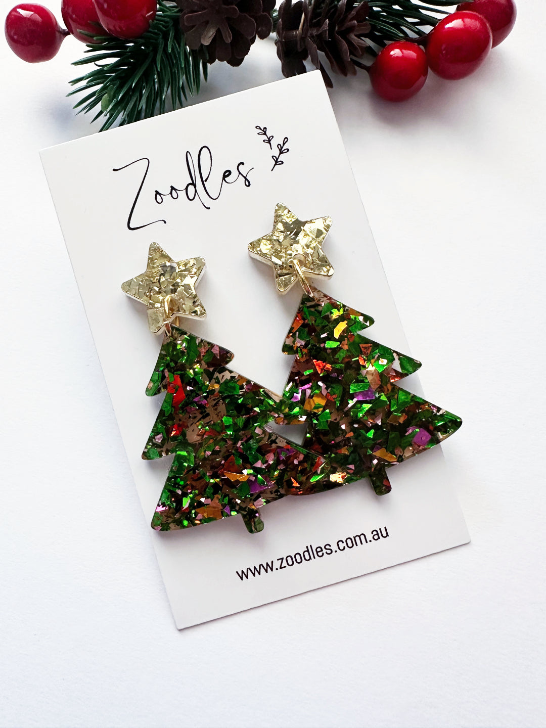 Zoodles Acrylic Dangles - Kaleidoscope Christmas Tree