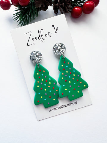 Zoodles Acrylic Dangles - Spotty Christmas Tree