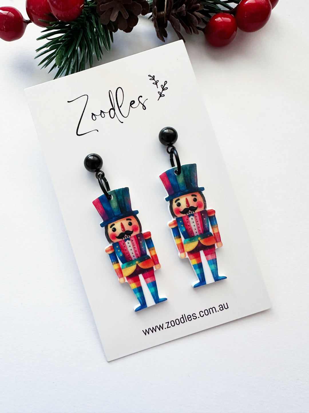 Zoodles Acrylic Dangles - Rainbow Nutcrackers
