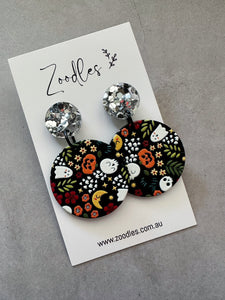 Zoodles Acrylic Halloween Dangles - Spooky Garden Party