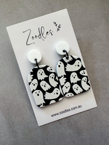 Zoodles Acrylic Halloween Dangles - Ghosts