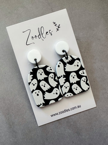 Zoodles Acrylic Halloween Dangles - Ghosts