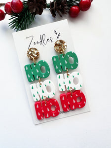 Zoodles Acrylic Dangles - Ho Ho Ho Christmas