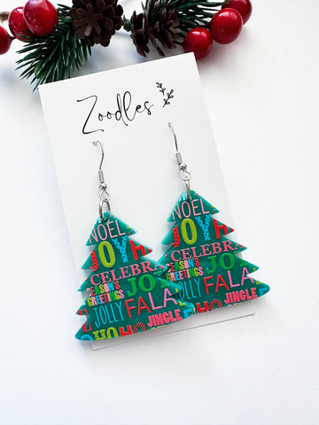 Zoodles Acrylic Hook Dangles - Christmas Tree