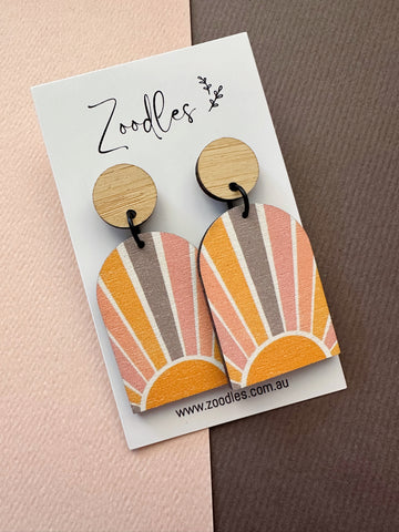 Zoodles Wooden Dangles - Retro Sunrise