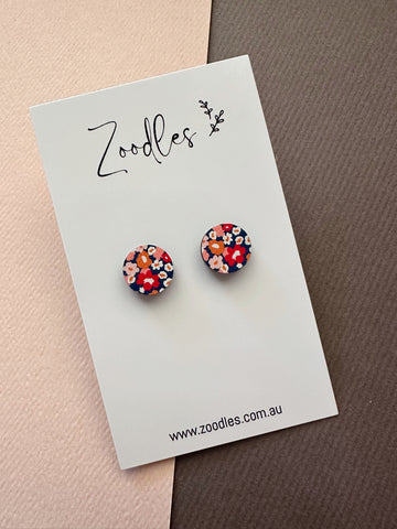 Zoodles Wooden Small Studs - Floral