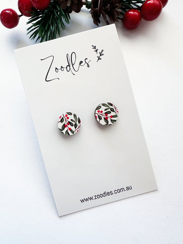 Zoodles Wooden Christmas Studs - Merry Berries