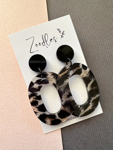 Zoodles Acrylic Dangles - Leopard Oval