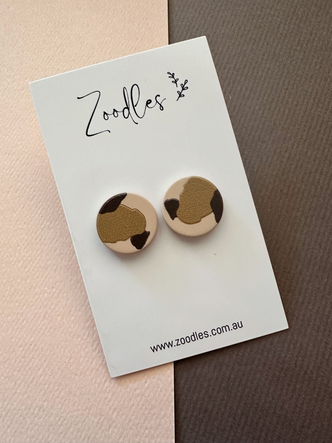 Zoodles Statement Studs - Natural Speck