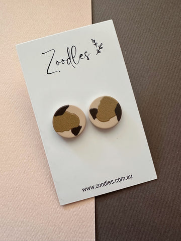Zoodles Statement Studs - Natural Speck