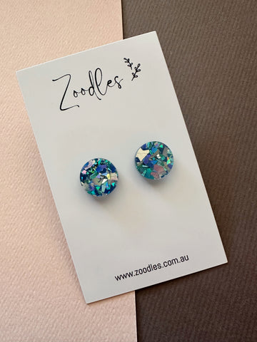 Zoodles Acrylic Studs - Kaleidoscope Aqua
