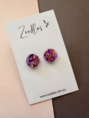 Zoodles Acrylic Studs - Kaleidoscope Purple