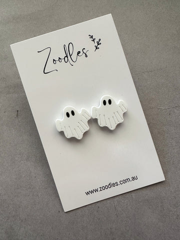 Zoodles Acrylic Halloween Studs - Ghost