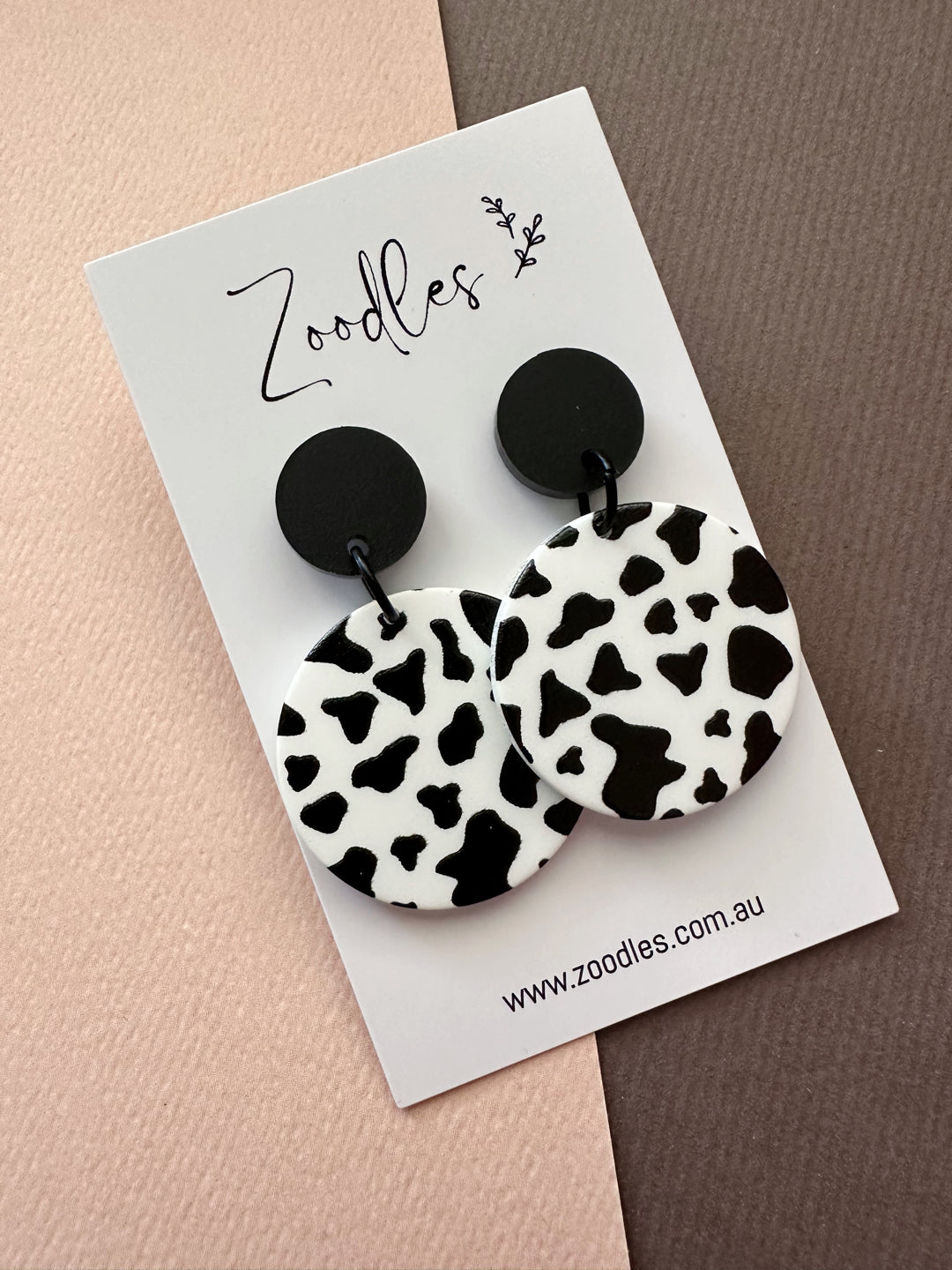 Zoodles Dangles - Cow Print