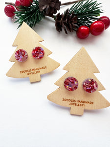 Zoodles Mini Studs on Mini Trees - Red & Pink