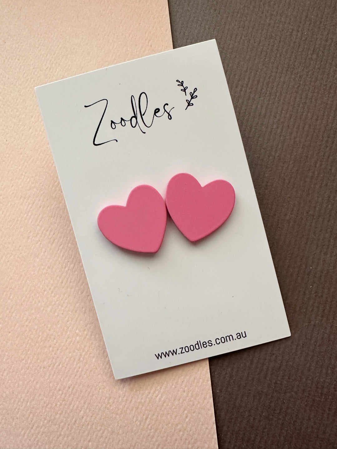 Zoodles Statement Studs - Candy Pink Hearts