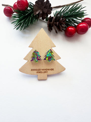 Zoodles Mini Christmas Tree Studs on Mini Trees - Lime