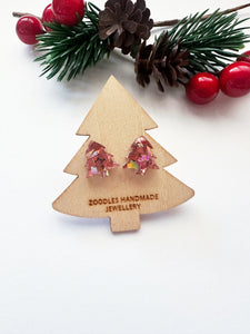 Zoodles Mini Christmas Tree Studs on Mini Trees - Rose
