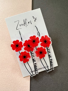 Zoodles Acrylic Hook Dangles - Lest We Forget Poppy